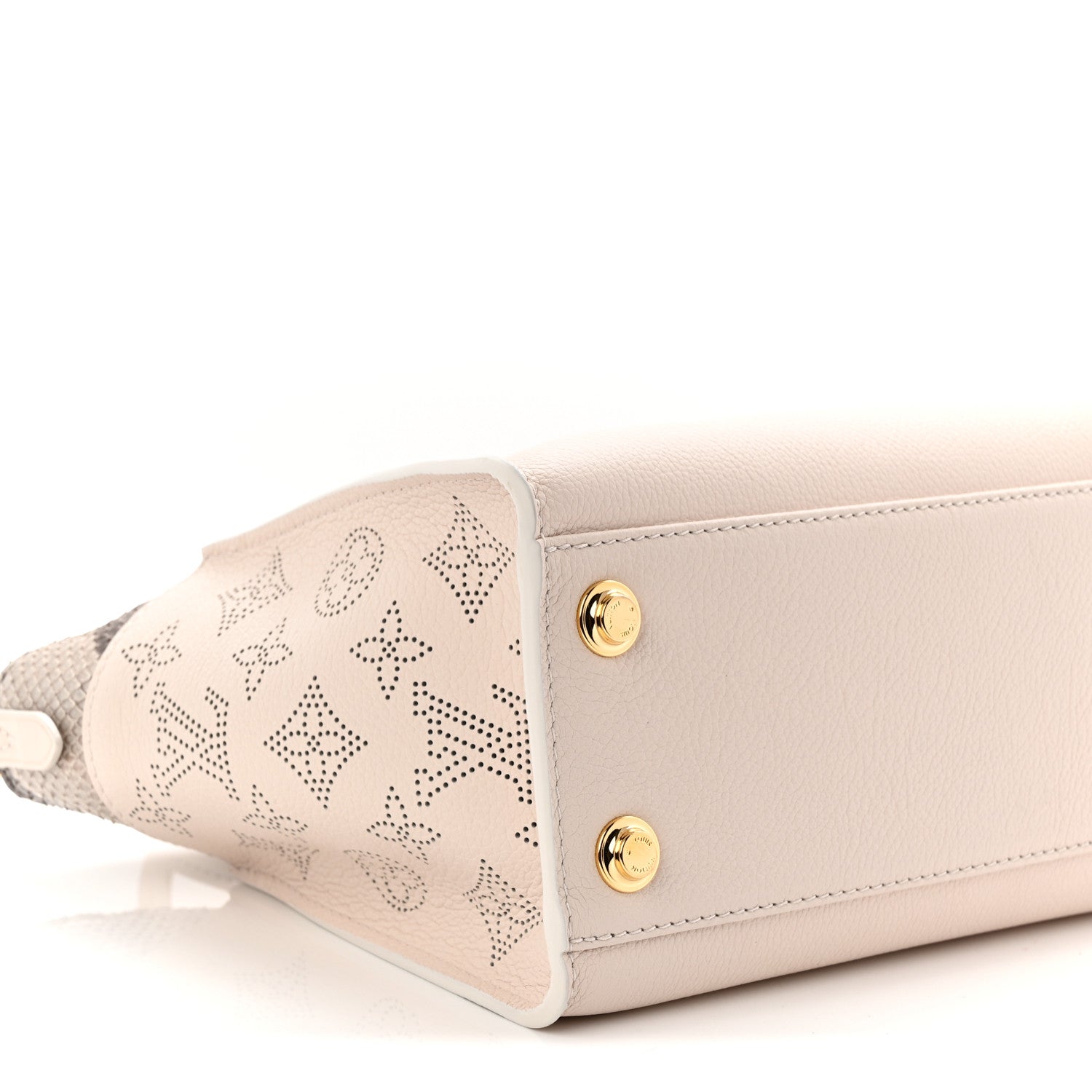 Louis Vuitton Calfskin Karung Snakeskin Mahina On My Side PM Quartz White
