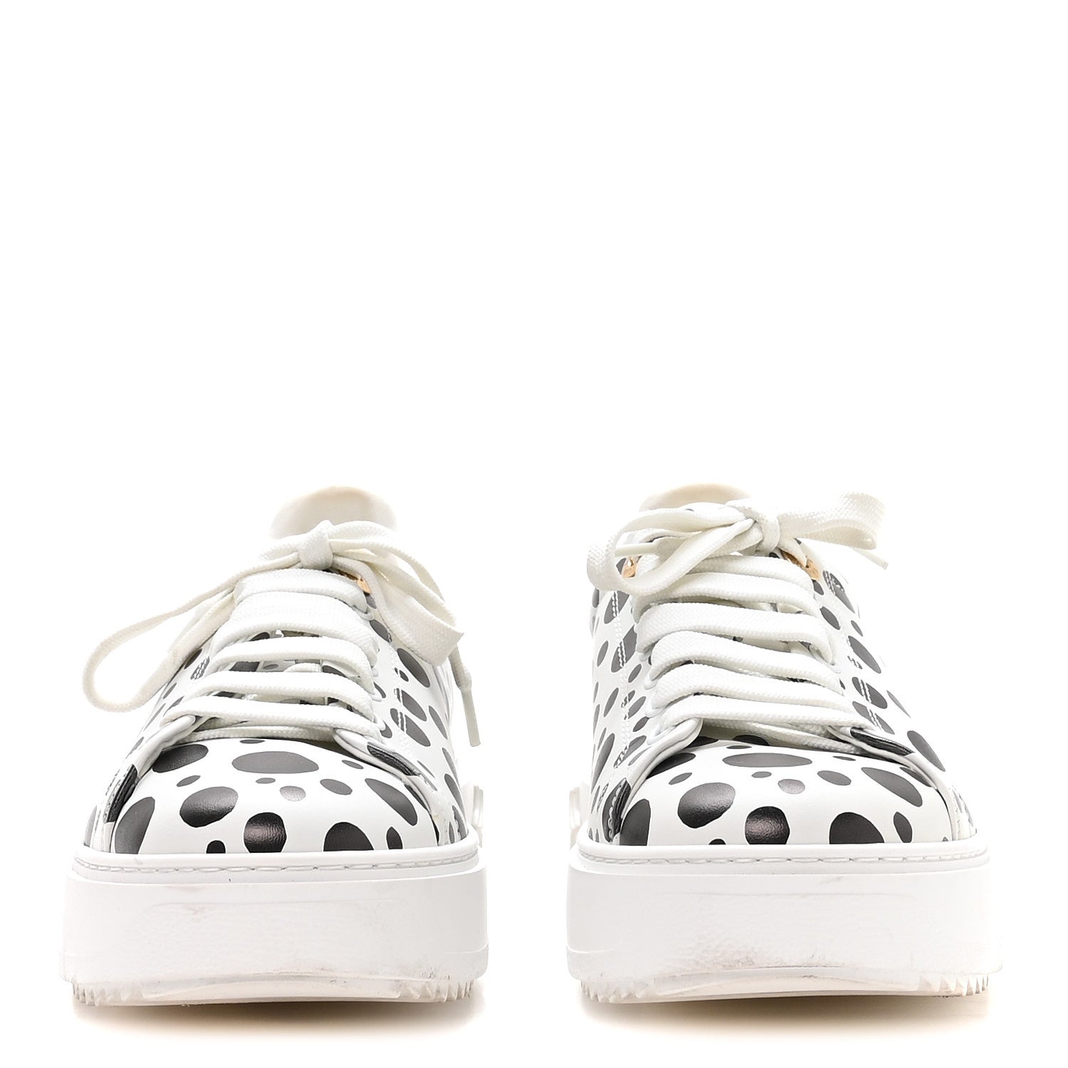 Louis Vuitton LV X YK Calfskin Printed Infinity Dots Time Out Sneakers 38.5 White