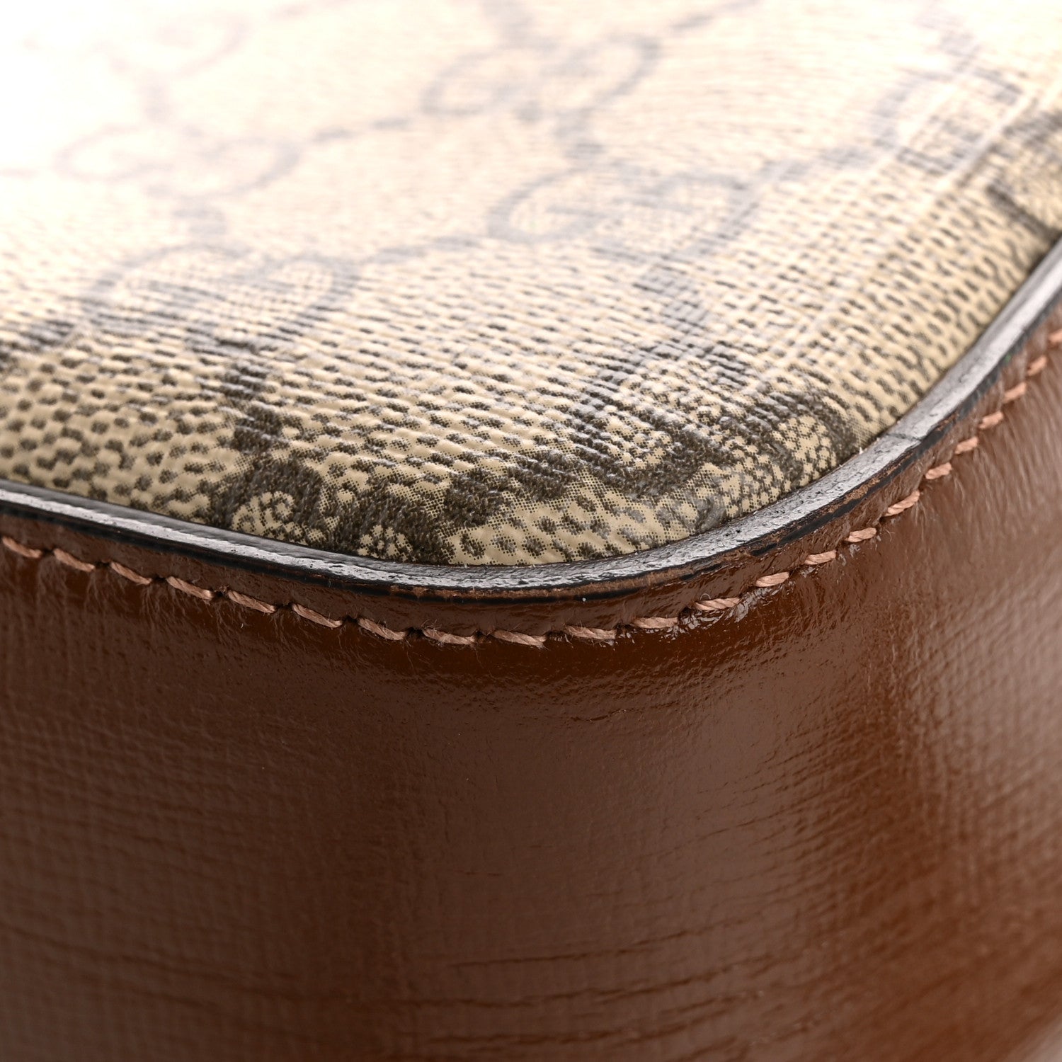 Gucci GG Supreme Monogram Small Horsebit 1955 Shoulder Bag Beige Brown Sugar