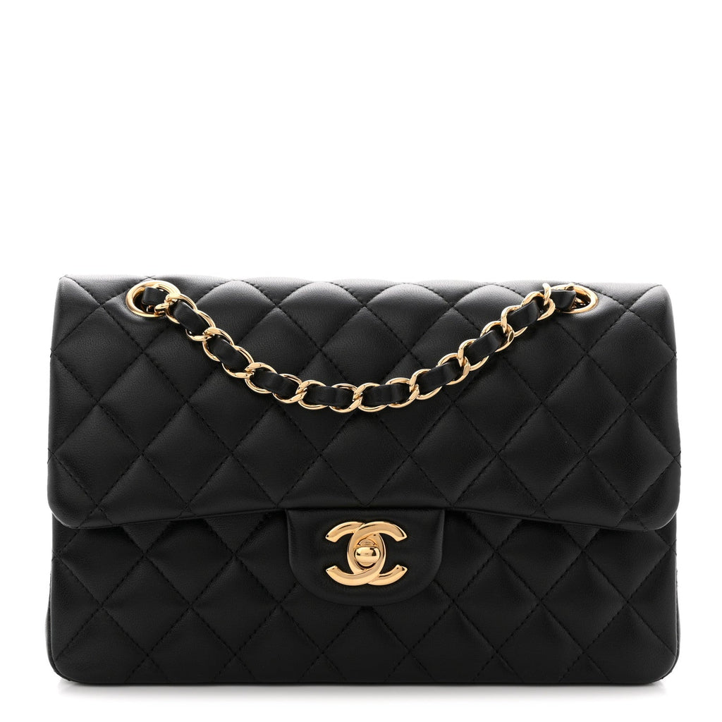 Chanel Lambskin Quilted Small Double Flap Black