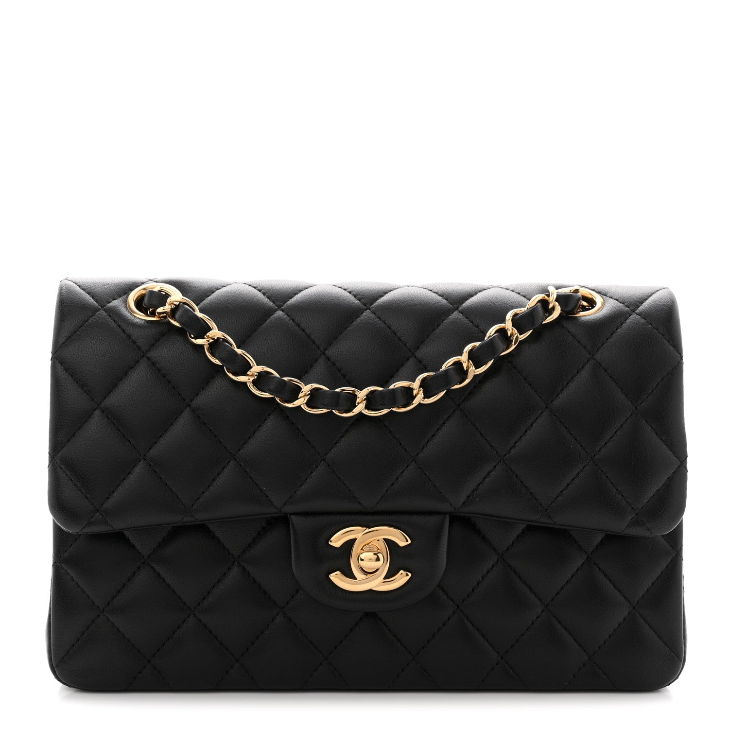 Chanel Lambskin Quilted Small Double Flap Black