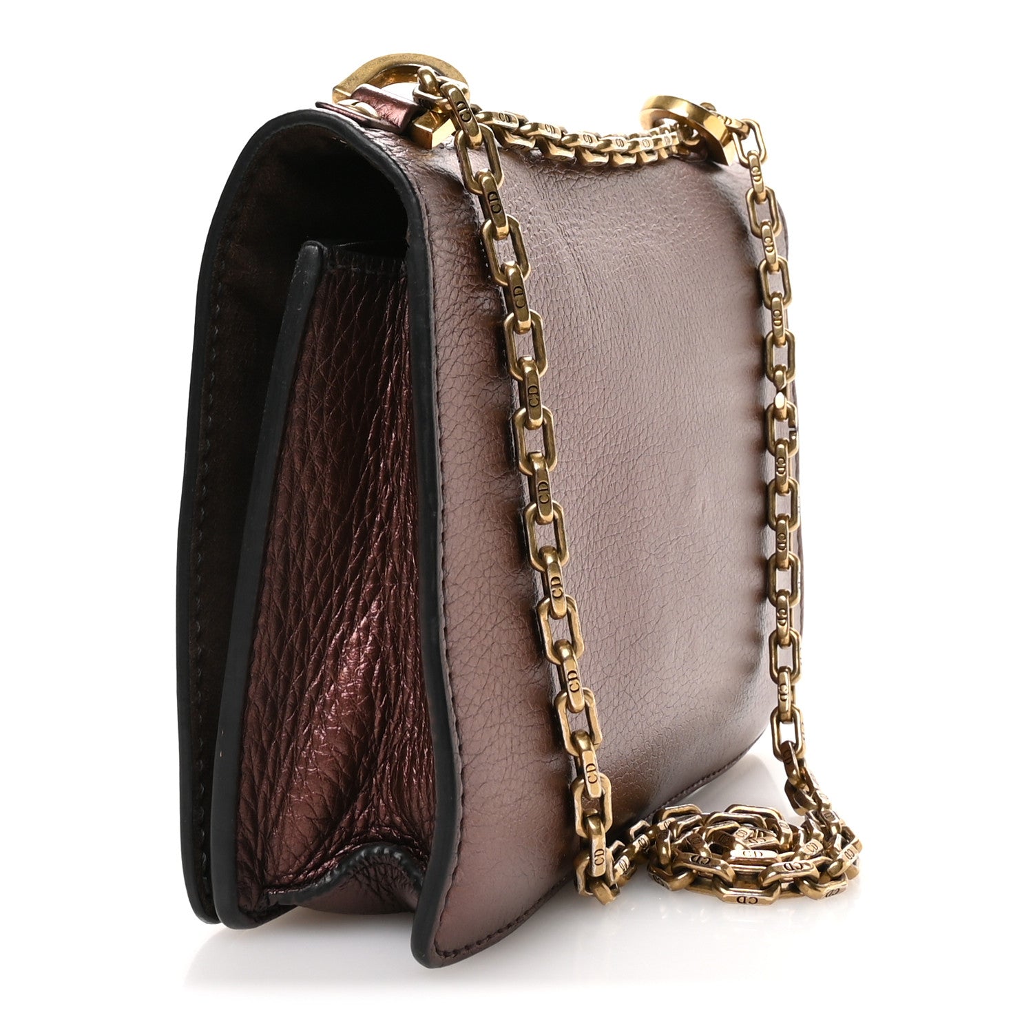 Christian Dior Metallic Calfskin J'Adior Chain Flap Bag Noisette