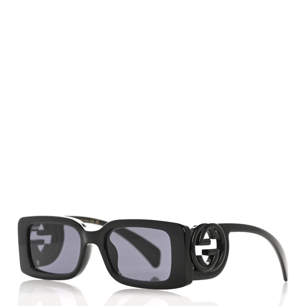 Gucci Acetate Chaise Rectangle Frame Sunglasses GG1325S Black