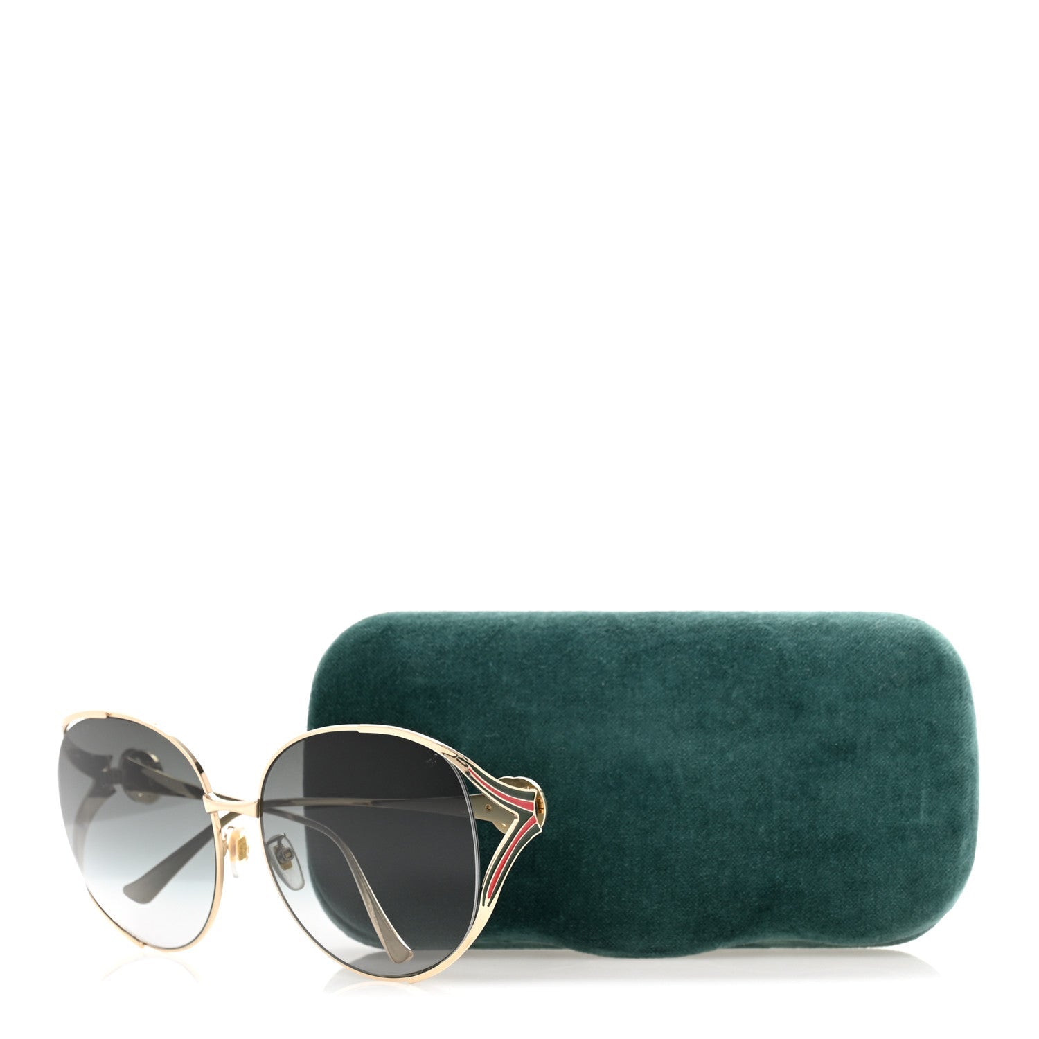 Gucci Metal Oversized Round Frame GG0225S Sunglasses Gold
