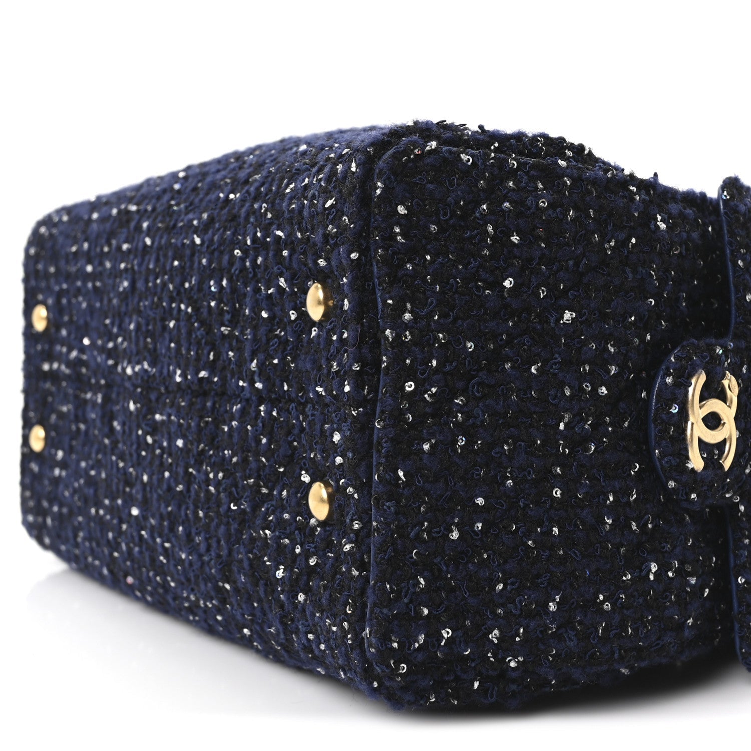 Chanel Tweed Quilted Small Chanel 25 Handbag Blue