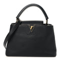 Louis Vuitton Taurillon Capucines PM Black