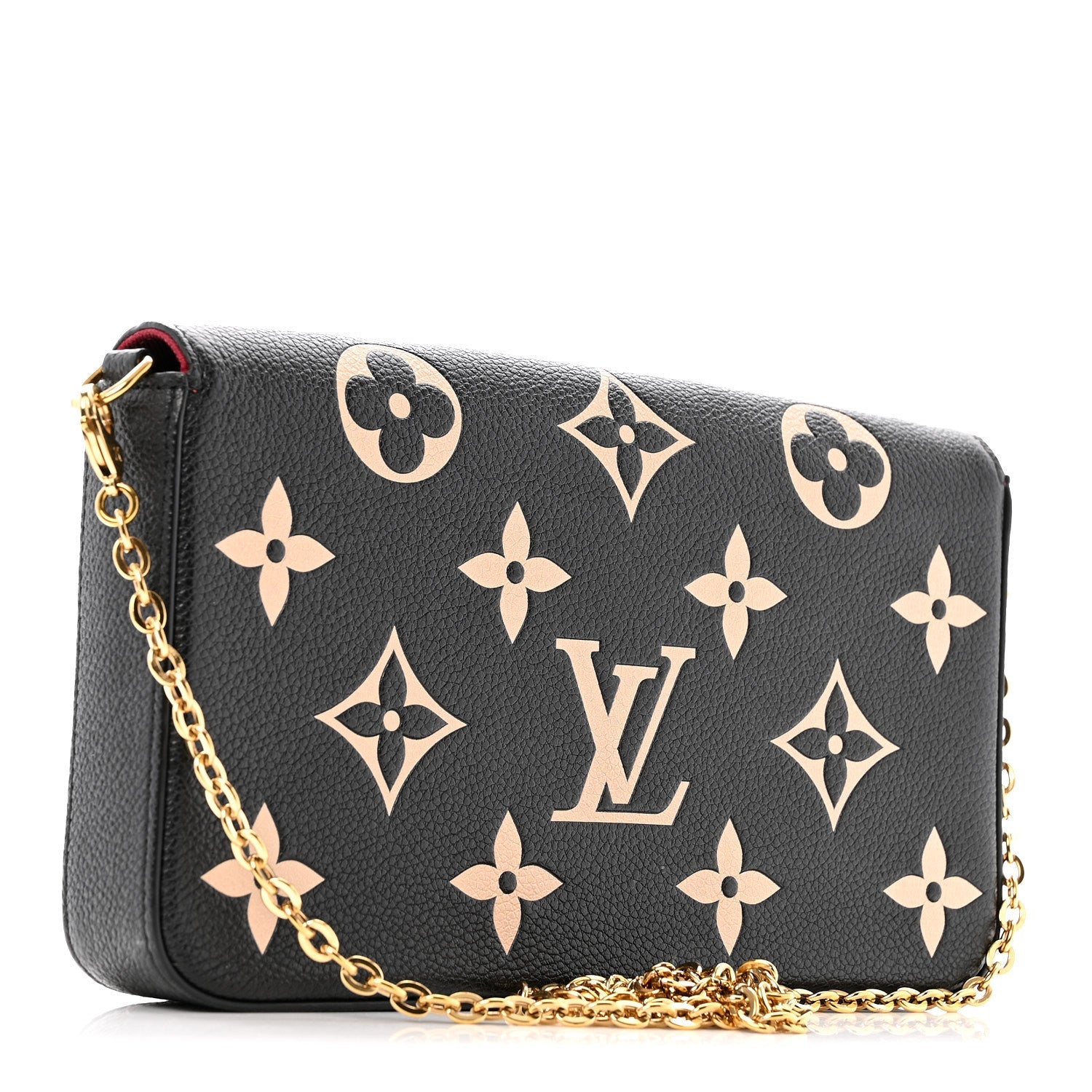 Louis Vuitton Empreinte Monogram Giant Felicie Pochette Black Beige