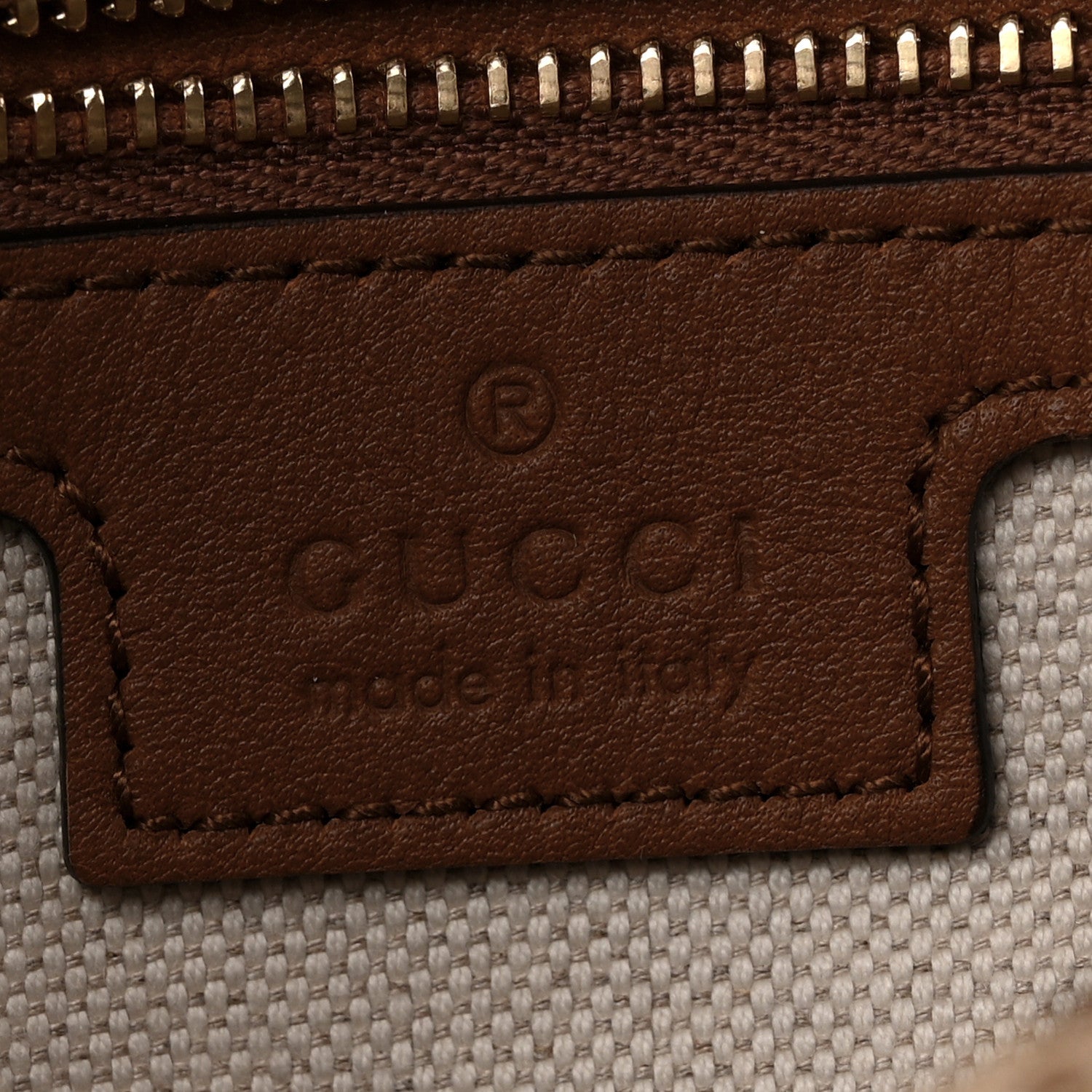 Gucci GG Monogram Calfskin Medium Blondie Top Handle Bag Beige Dark Brown