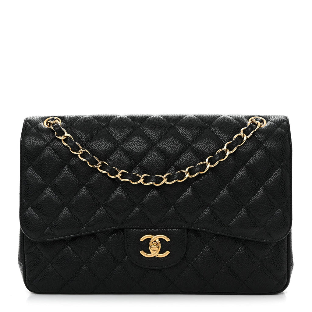 Chanel Caviar Quilted Jumbo Double Flap Black