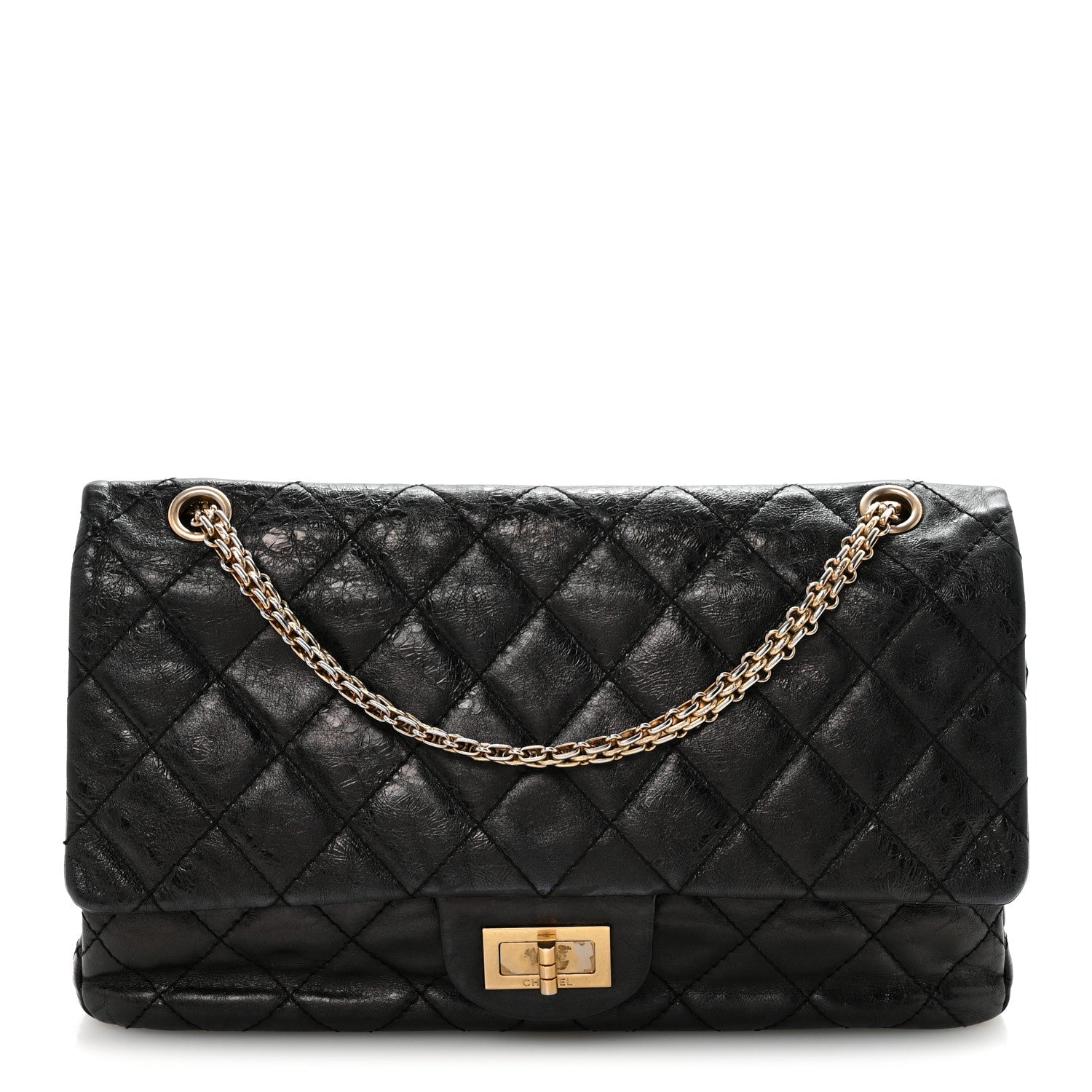 Chanel Aged Calfskin Quilted 2.55 Reissue 227 Flap Black