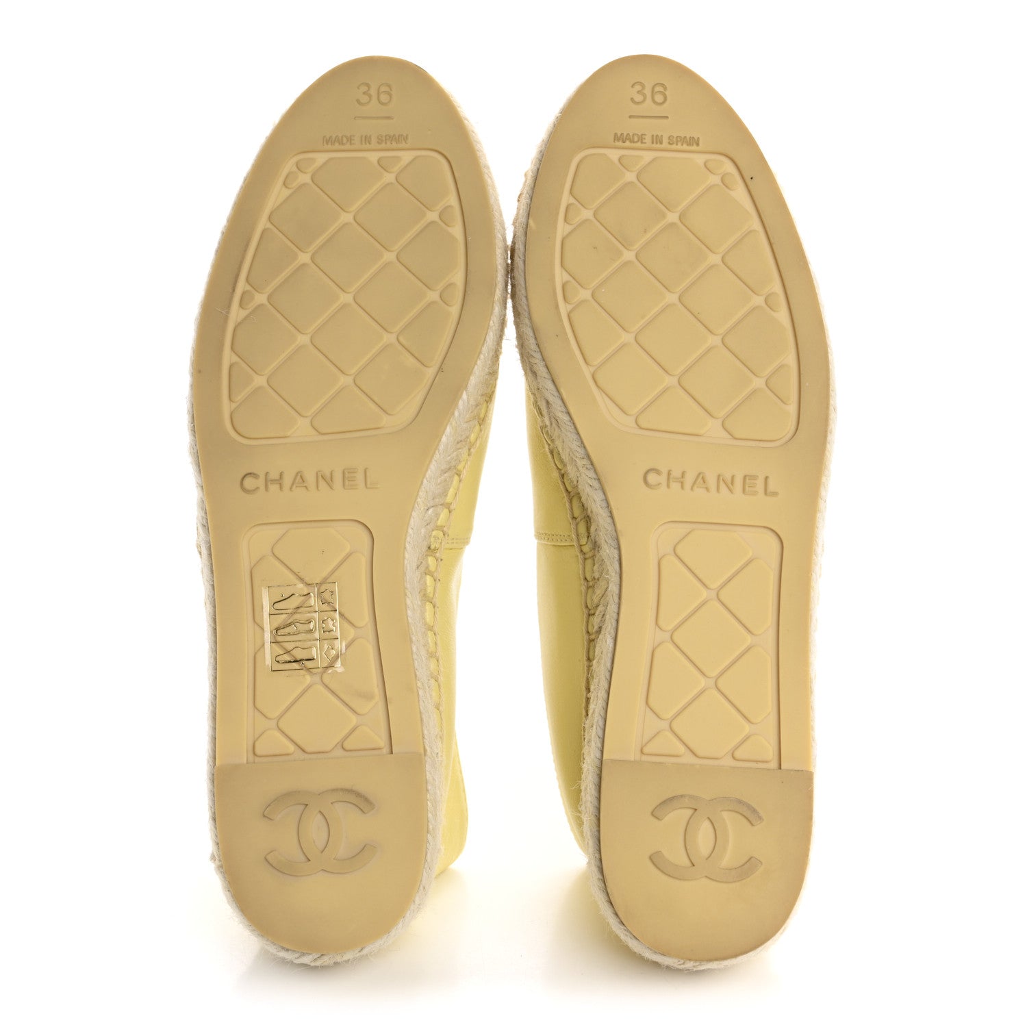 Lambskin CC Espadrilles 36 Yellow