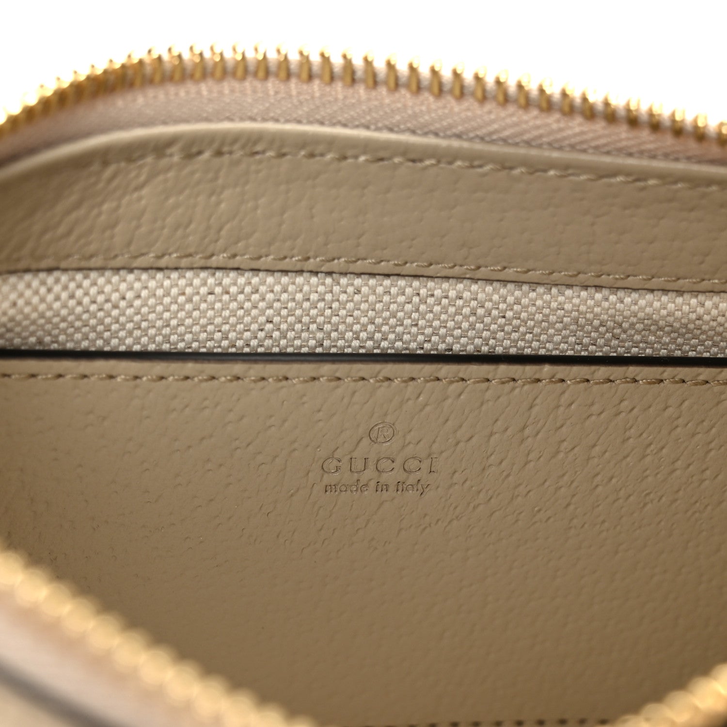 Gucci GG Supreme Monogram Textured Dollar Calfskin Web Mini Ophidia GG Handbag Beige Mystic White Oatmeal