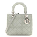 Christian Dior Lambskin Cannage Medium Lady Dior Green