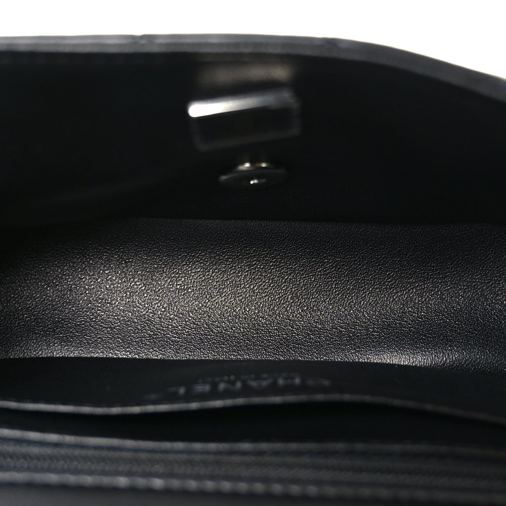 Chanel Lambskin Quilted Mini Rectangular Flap Black