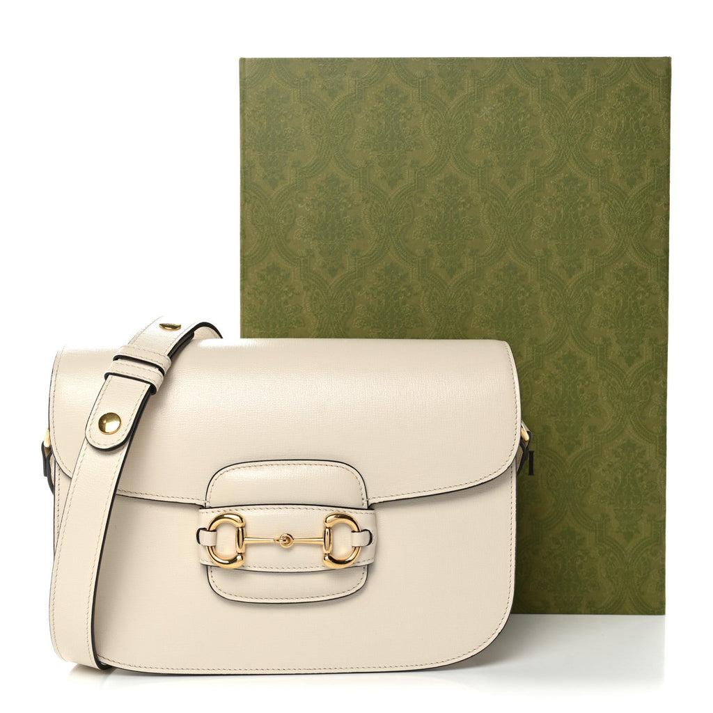Gucci Azalea Calfskin Horsebit 1955 Shoulder Bag Mystic White
