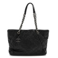 Chanel Calfskin Quilted Large Coco Pleats Tote Black