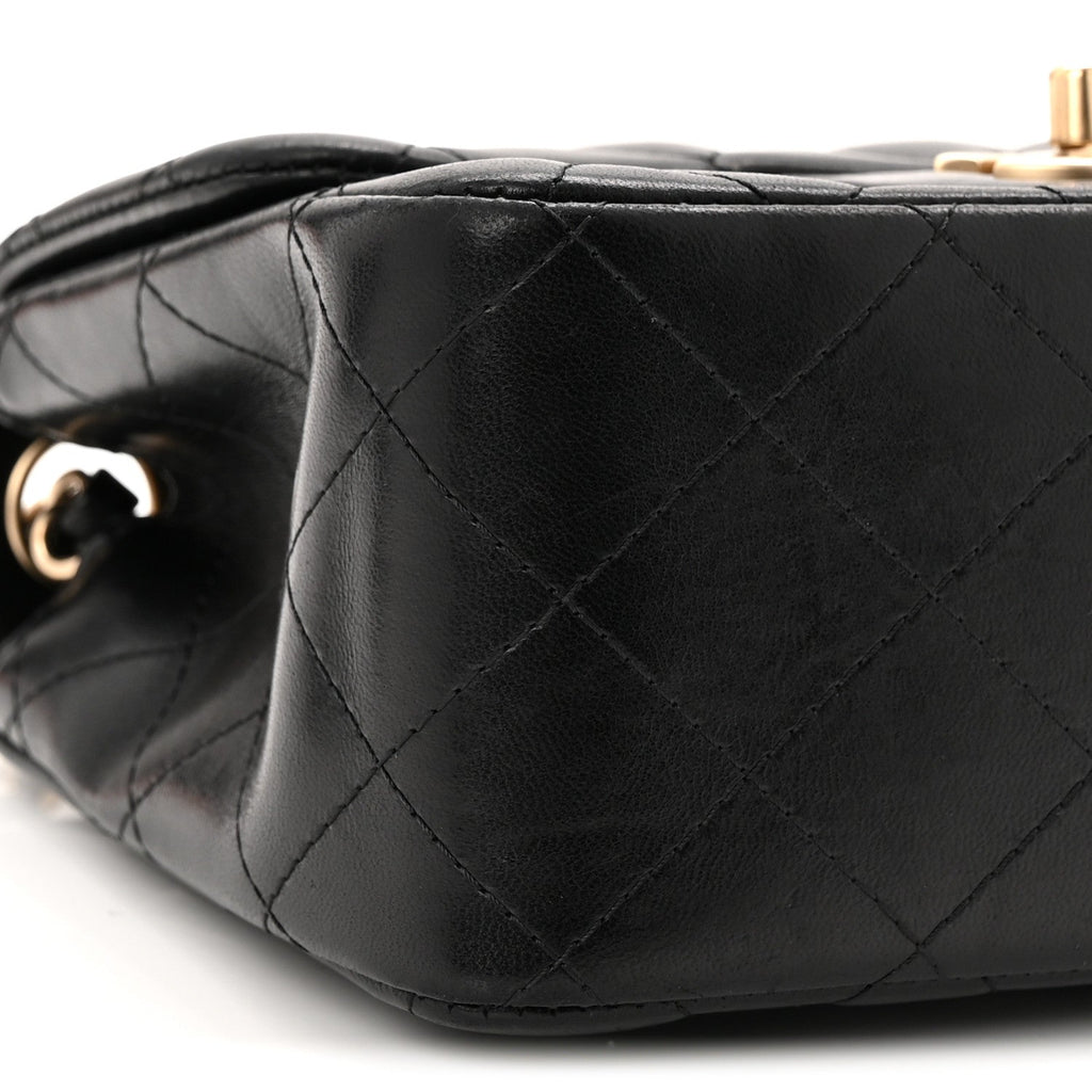 Chanel Lambskin Quilted Mini Square Flap Black