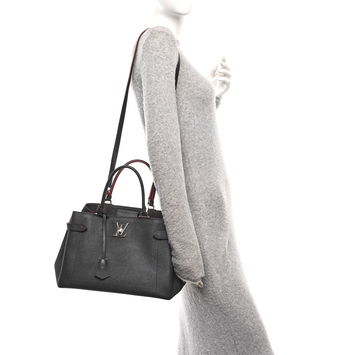Louis Vuitton Calfskin Lockme Day Marine Rouge