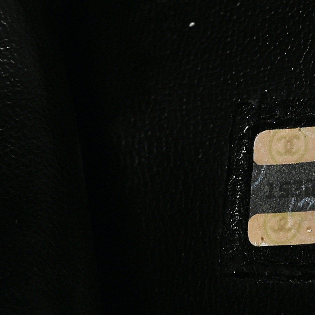 Chanel Calfskin Stitched Duffle Travel Bag Black
