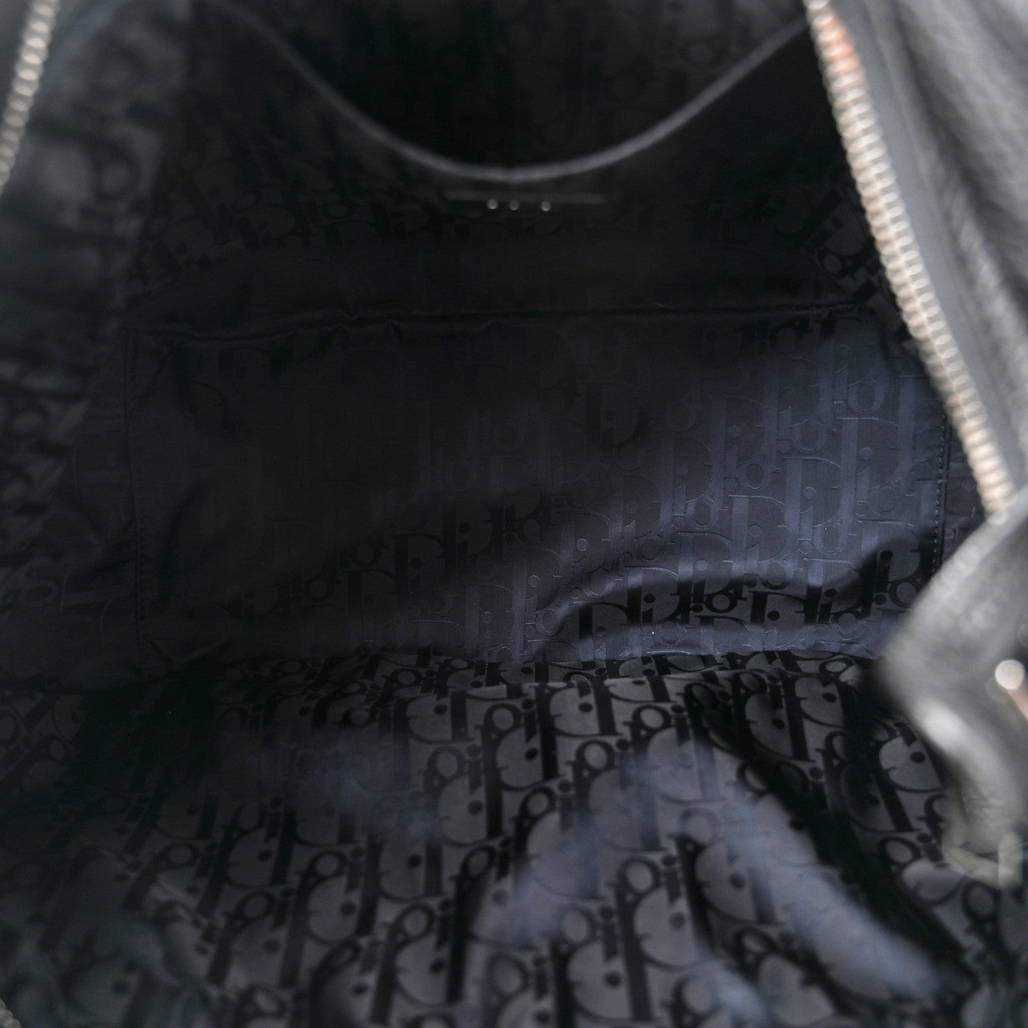 Christian Dior Grained Calfskin Saddle Soft Bag Black