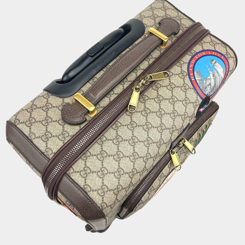 GUCCI GG Supreme Carry-On Suitcase- Travel Patches