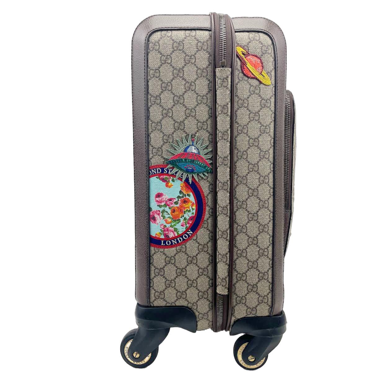 GUCCI GG Supreme Carry-On Suitcase- Travel Patches