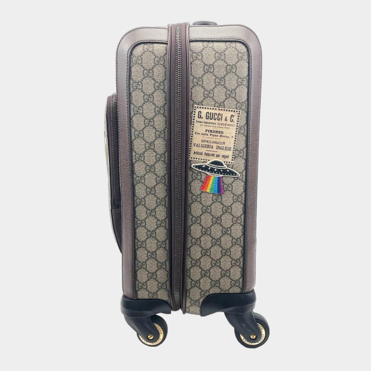 GUCCI GG Supreme Carry-On Suitcase- Travel Patches