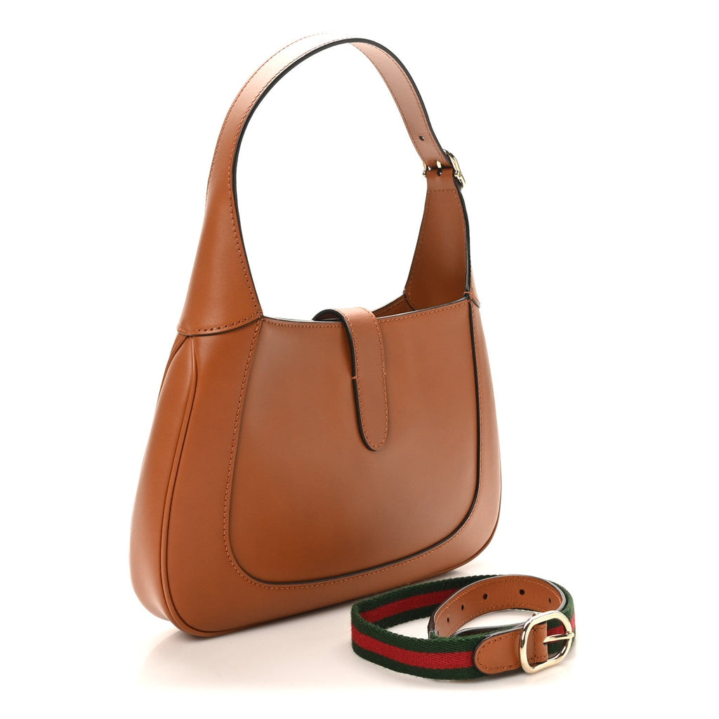 Gucci Tritone Calfskin Small Jackie 1961 Hobo Harness Brown