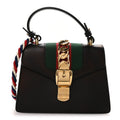 Gucci Calfskin Mini Sylvie Top Handle Bag Black