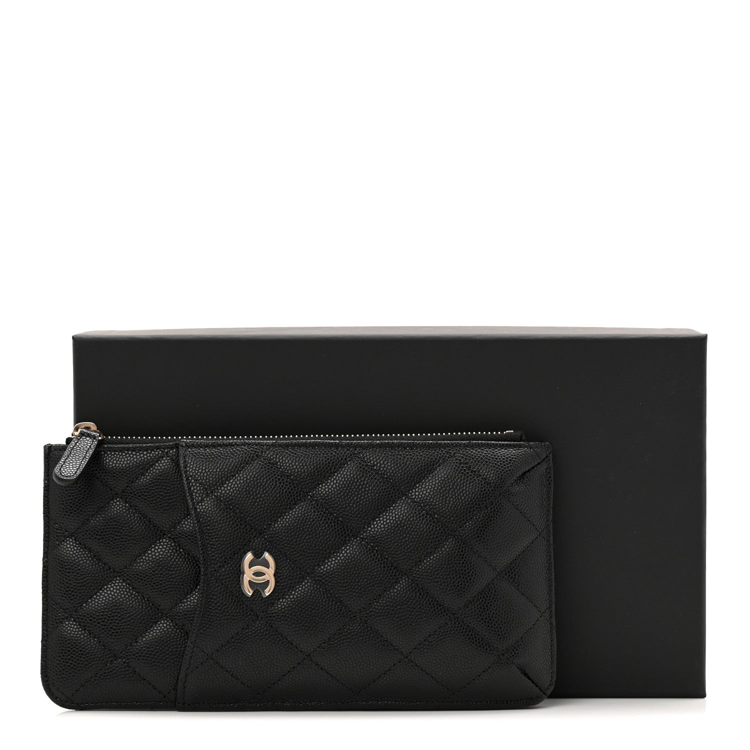 Caviar Quilted Classic iPhone Pouch Black