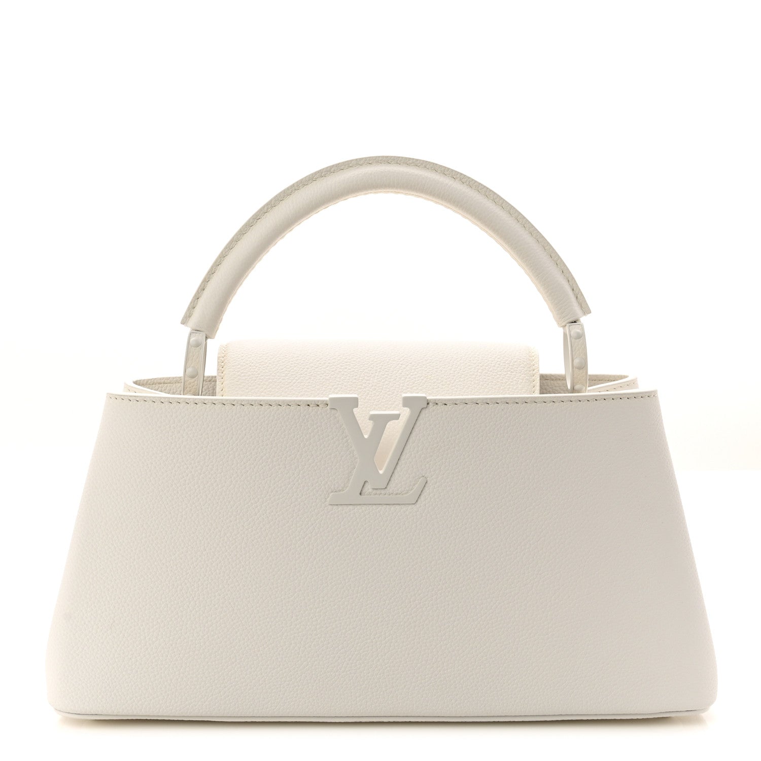 Louis Vuitton Taurillon Capucines East West MM Optic White