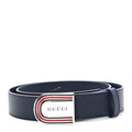 Gucci Moon Calfskin Round Plaque 35mm Belt 95 38 Navy