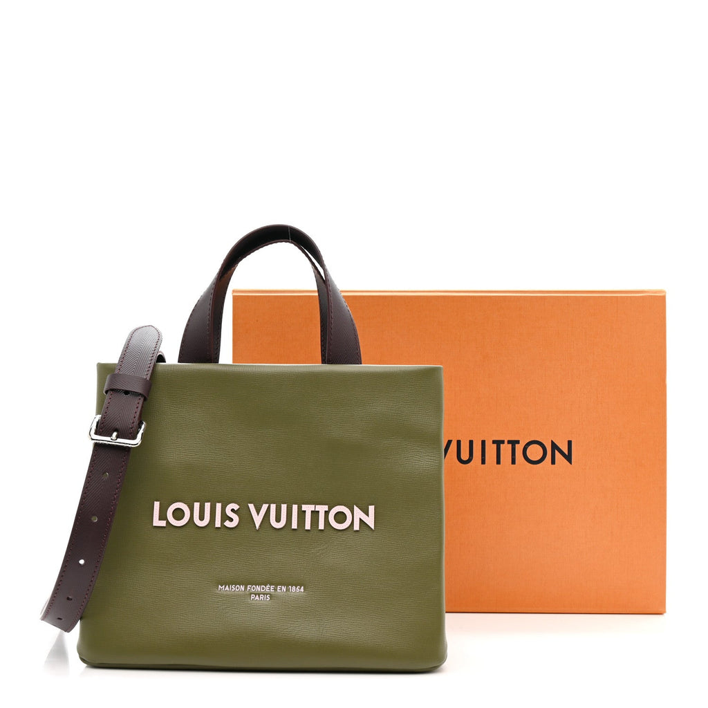 Louis Vuitton Calfskin Mini Shopper Tote Khaki Green