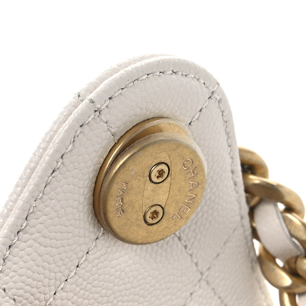 Chanel Caviar Quilted Small Chanel 25 Handbag White