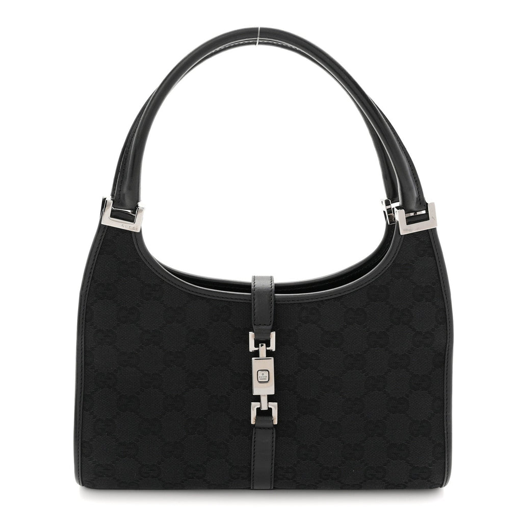 Gucci Monogram Bardot Shoulder Bag Black