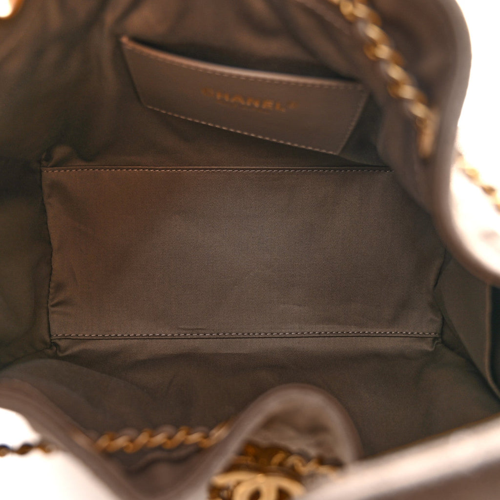 Chanel Suede Quilted Small Chanel 25 Handbag Dark Grey