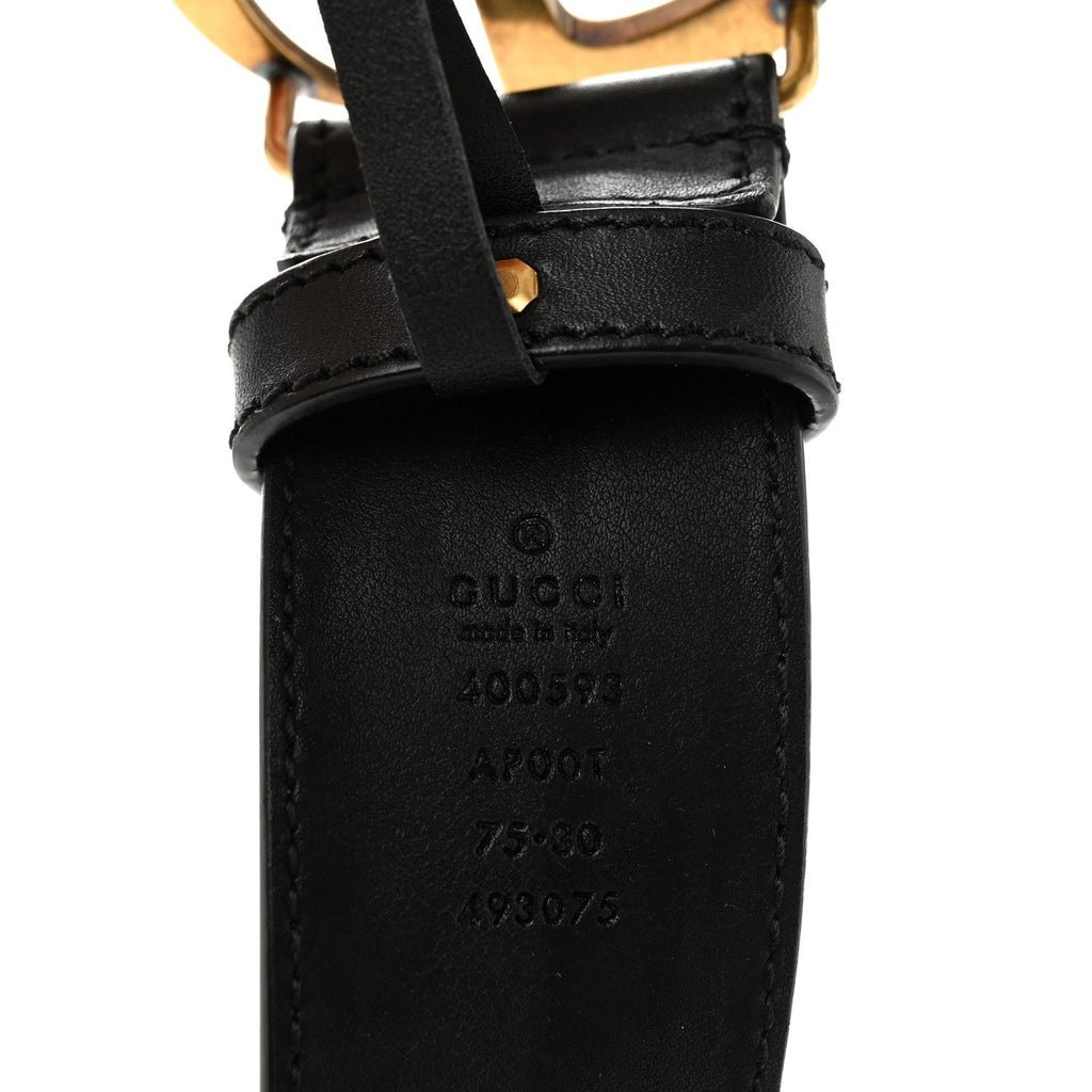 Gucci Calfskin Double G 40mm Belt 75 30 Black