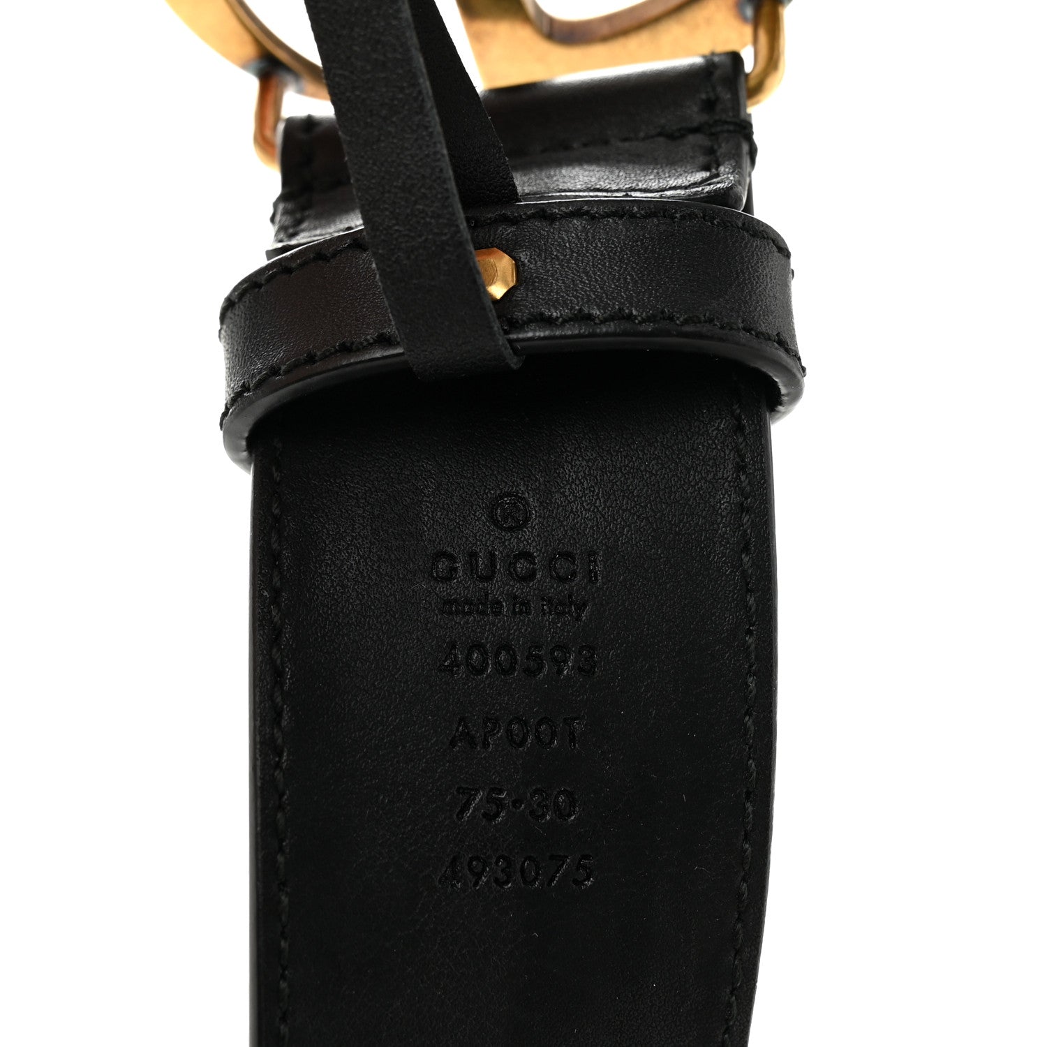 Gucci Calfskin Double G 40mm Belt 75 30 Black