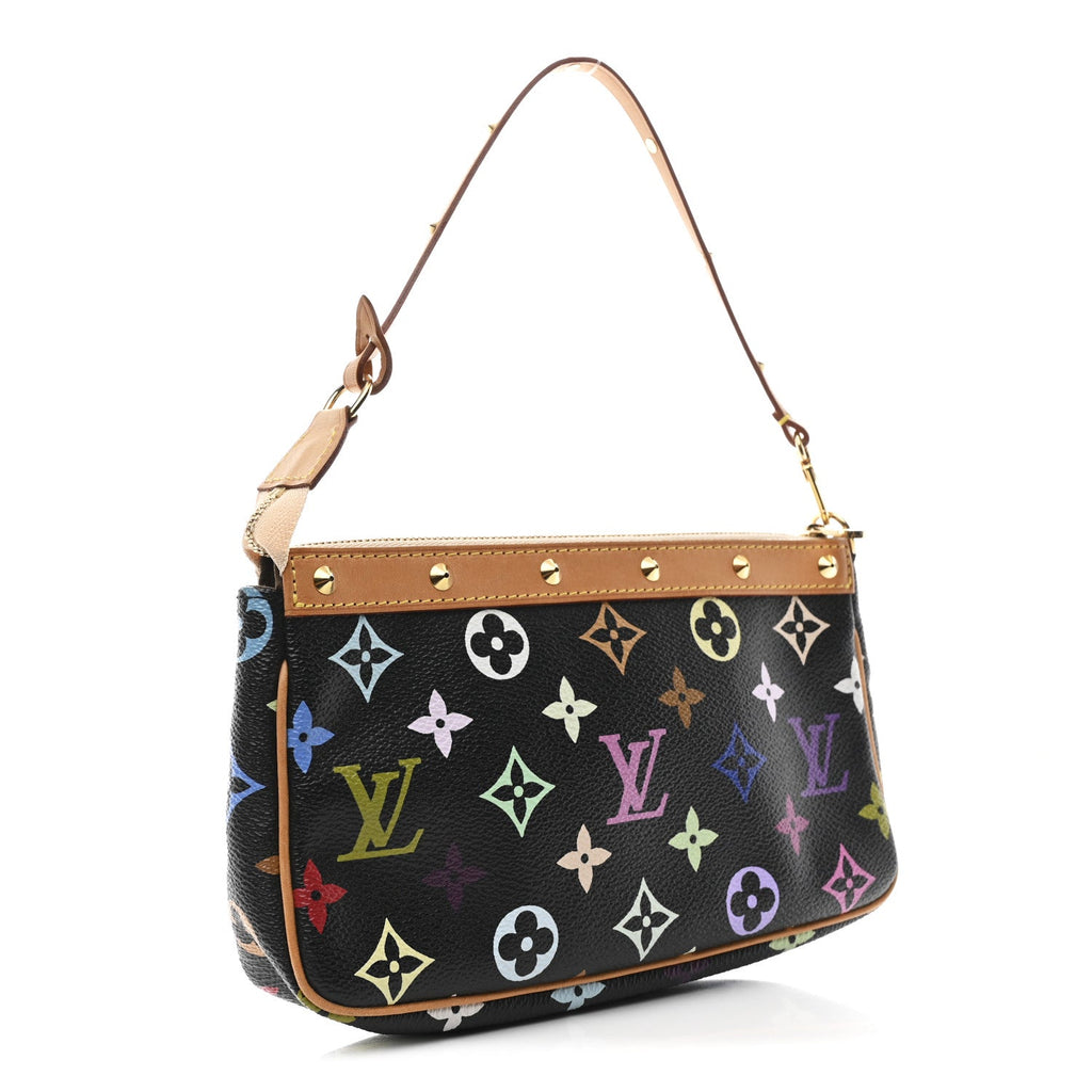 Louis Vuitton Monogram Multicolor Pochette Accessories Black