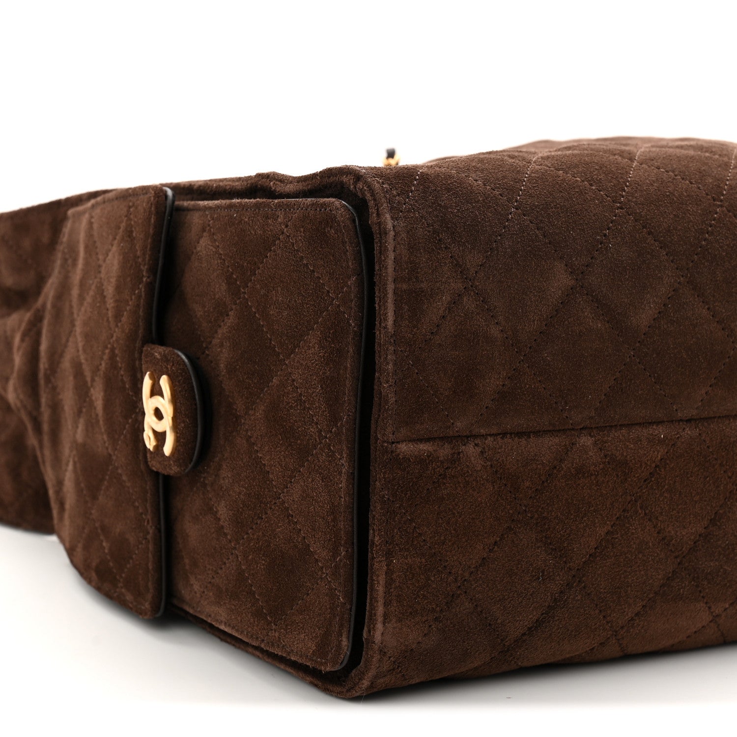 Chanel Suede Quilted Medium Chanel 25 Handbag Dark Brown
