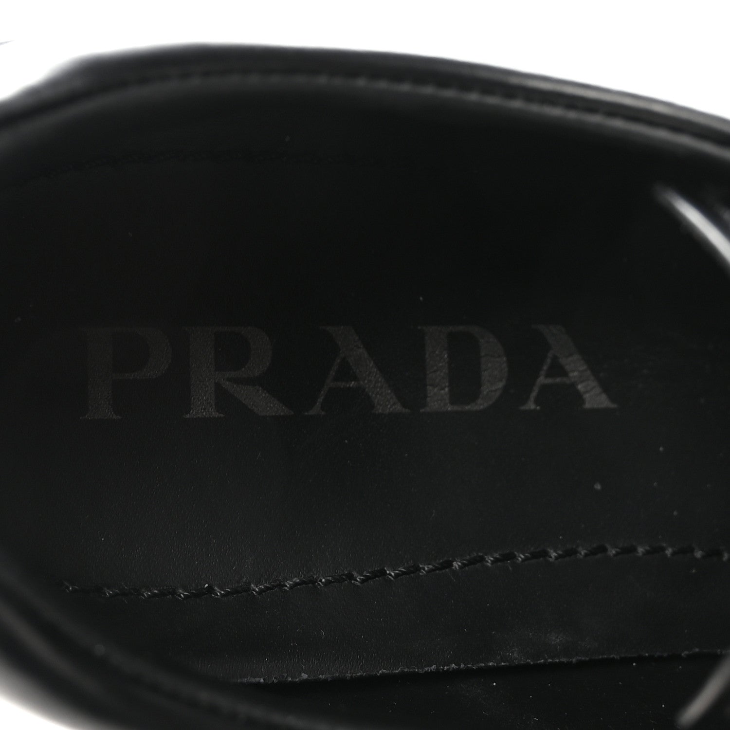 Prada Spazzolato Rois Monolith 55mm Derby Loafers 38 Black