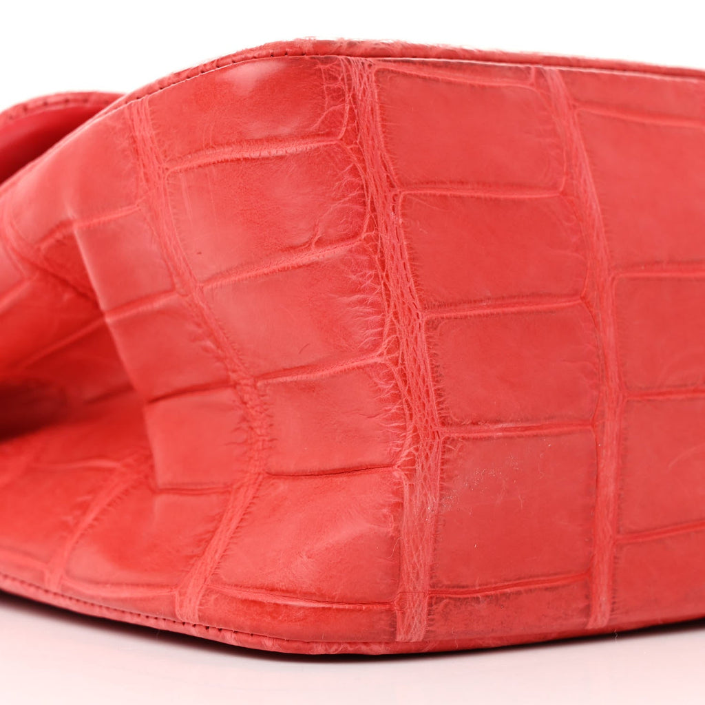 Chanel Alligator Jumbo Double Flap Red