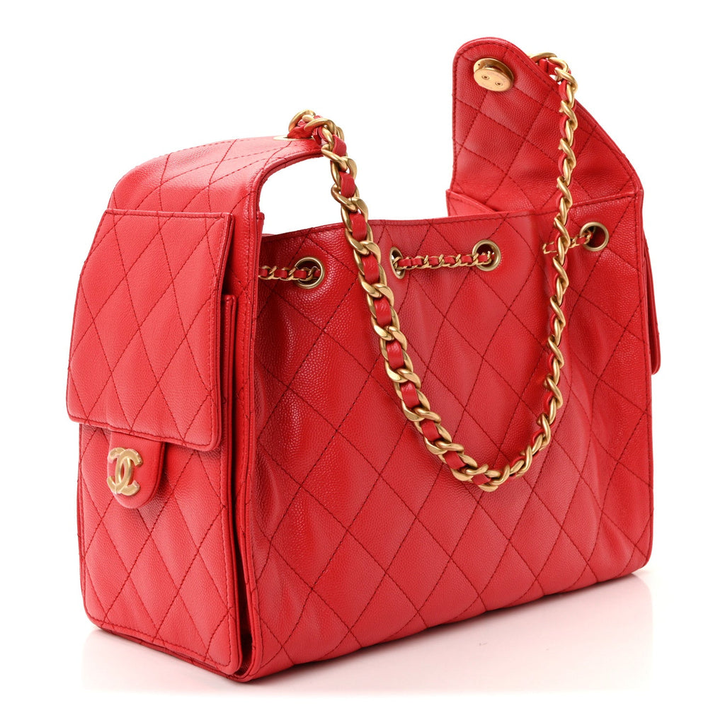 Chanel Caviar Quilted Small Chanel 25 Handbag Dark Red