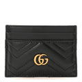 Gucci Calfskin Matelasse GG Marmont Card Holder Black