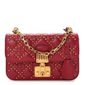 Christian Dior Lambskin Cannage Studded Small Dioraddict Flap Bag Red