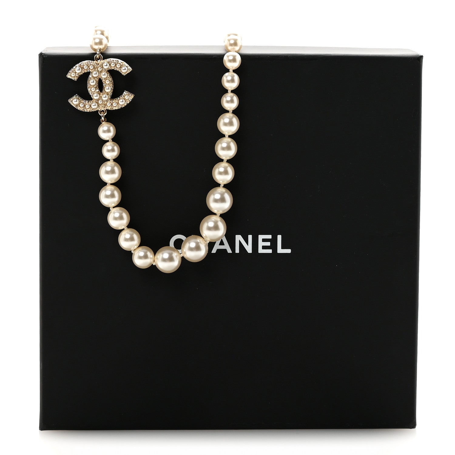 Pearl CC 100th Anniversary Necklace Light Gold
