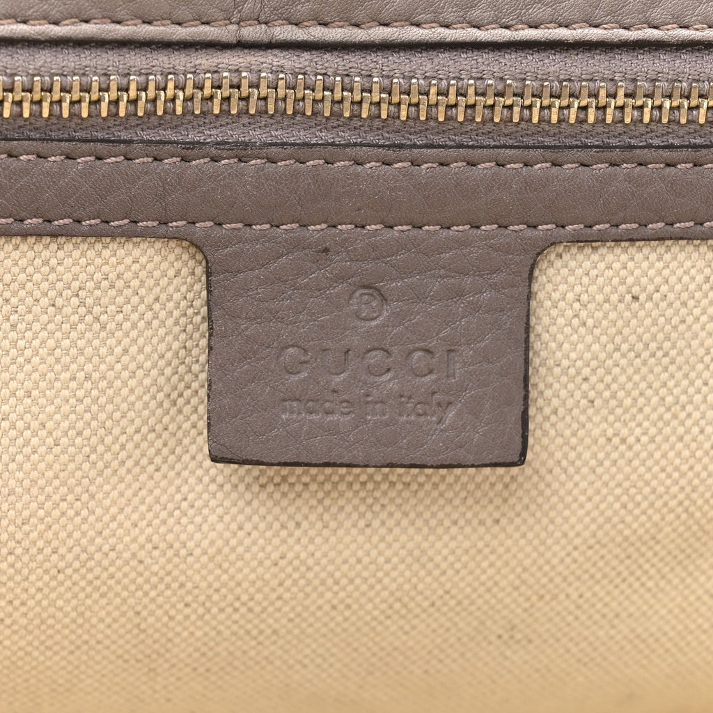 Gucci Calfskin Medium New Bamboo Top Handle Bag Mauve