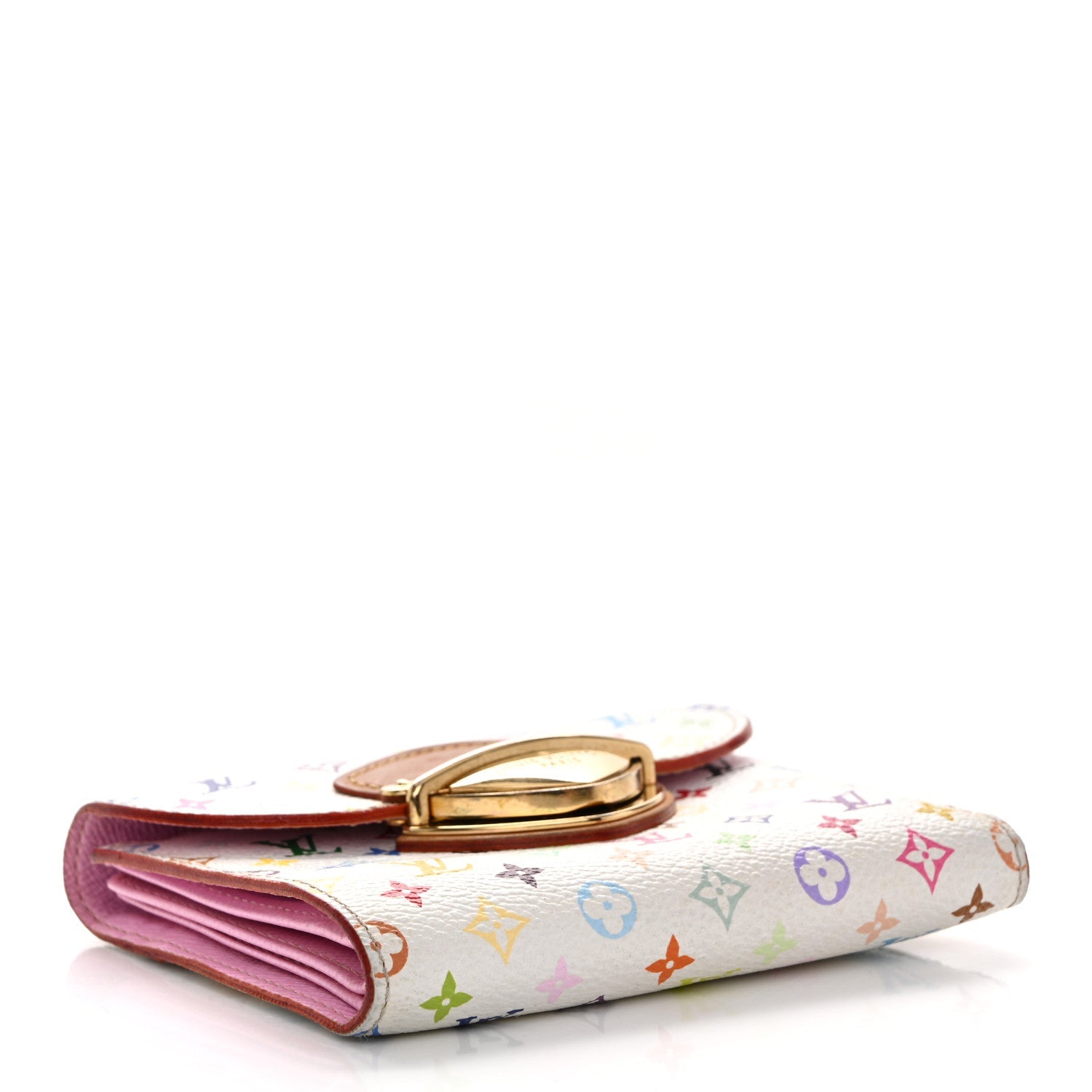 Louis Vuitton Monogram Multicolor Joey Wallet White Litchi