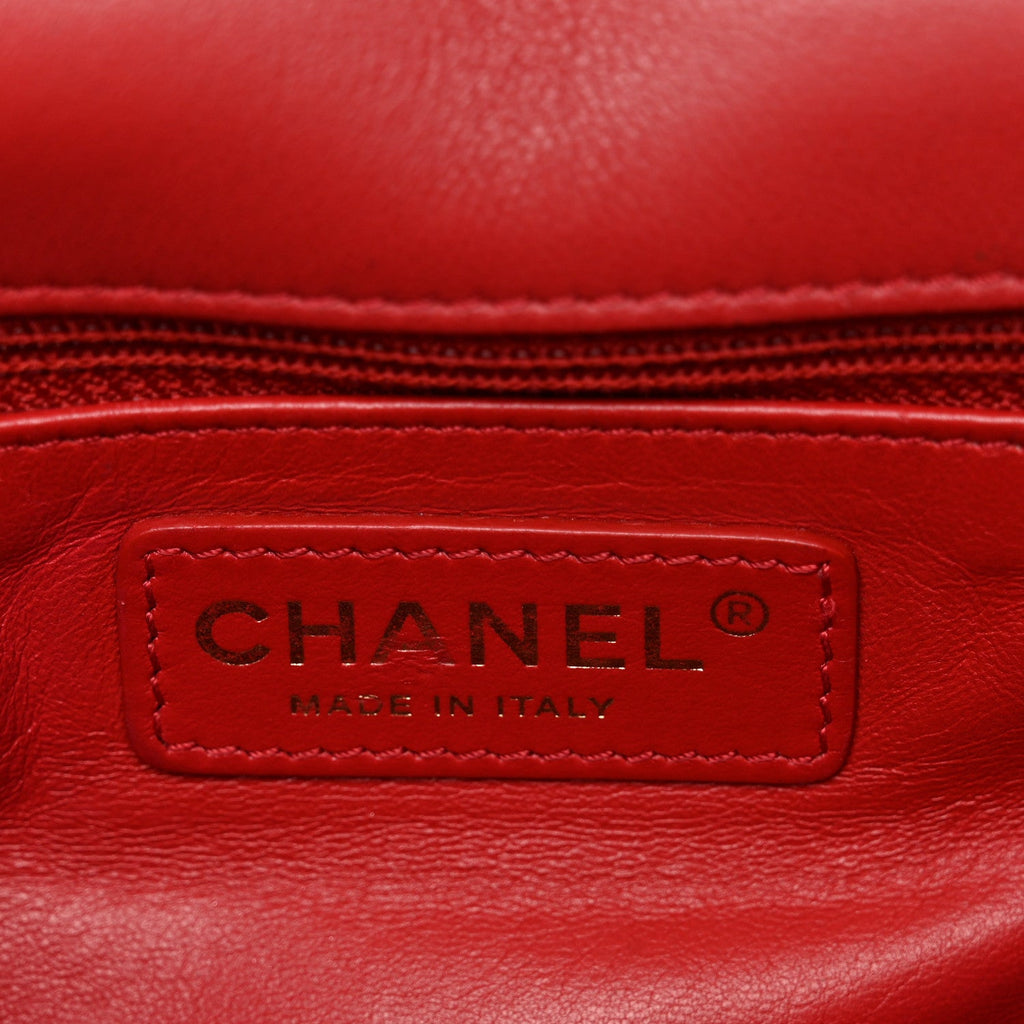 Chanel Lambskin Quilted Easy Carry Flap Red