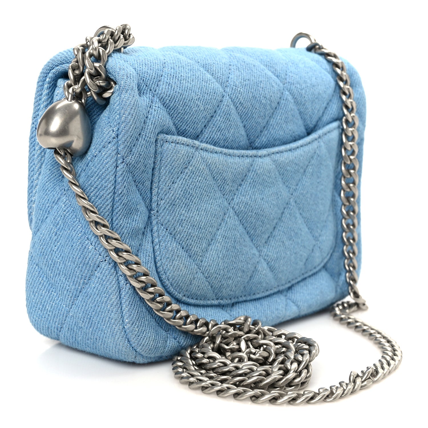 Chanel Denim Quilted Sweetheart Mini Flap Blue